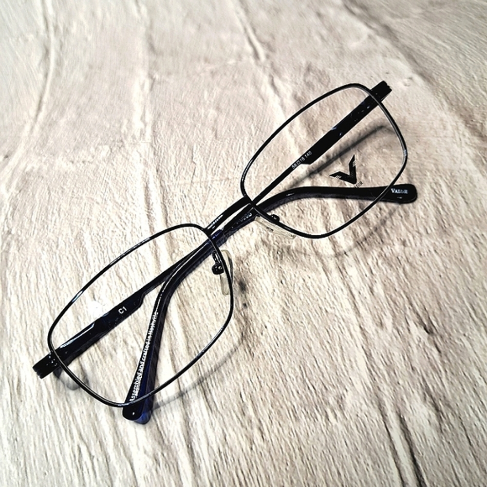 NEW USA Rx'able, Blue frame metal glasses, lightweight men, 56-16-140 unisex